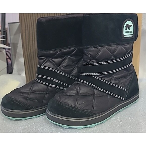 Sorel Boots Women’s Glacy Short Pull On Winter Boot  Leather Waterproof 10 - Picture 2 of 5